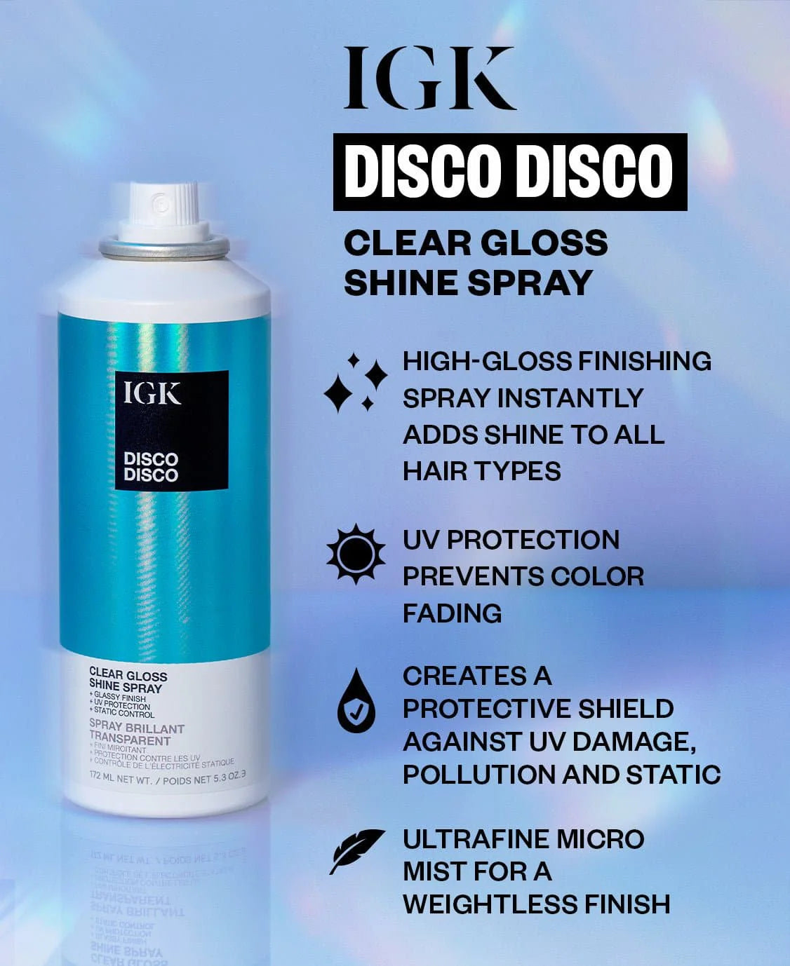 IGK Disco Disco Clear Gloss Shine Spray