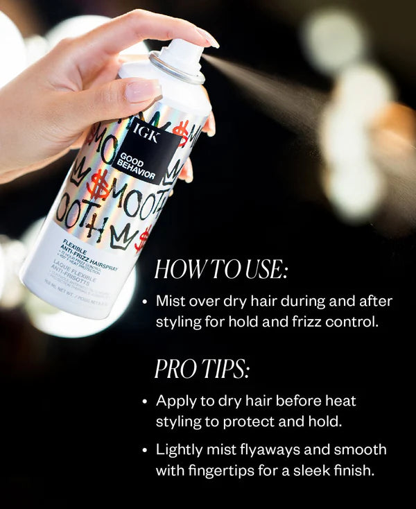 IGK Good Behavior Flexible Anti-Frizz Hairspray