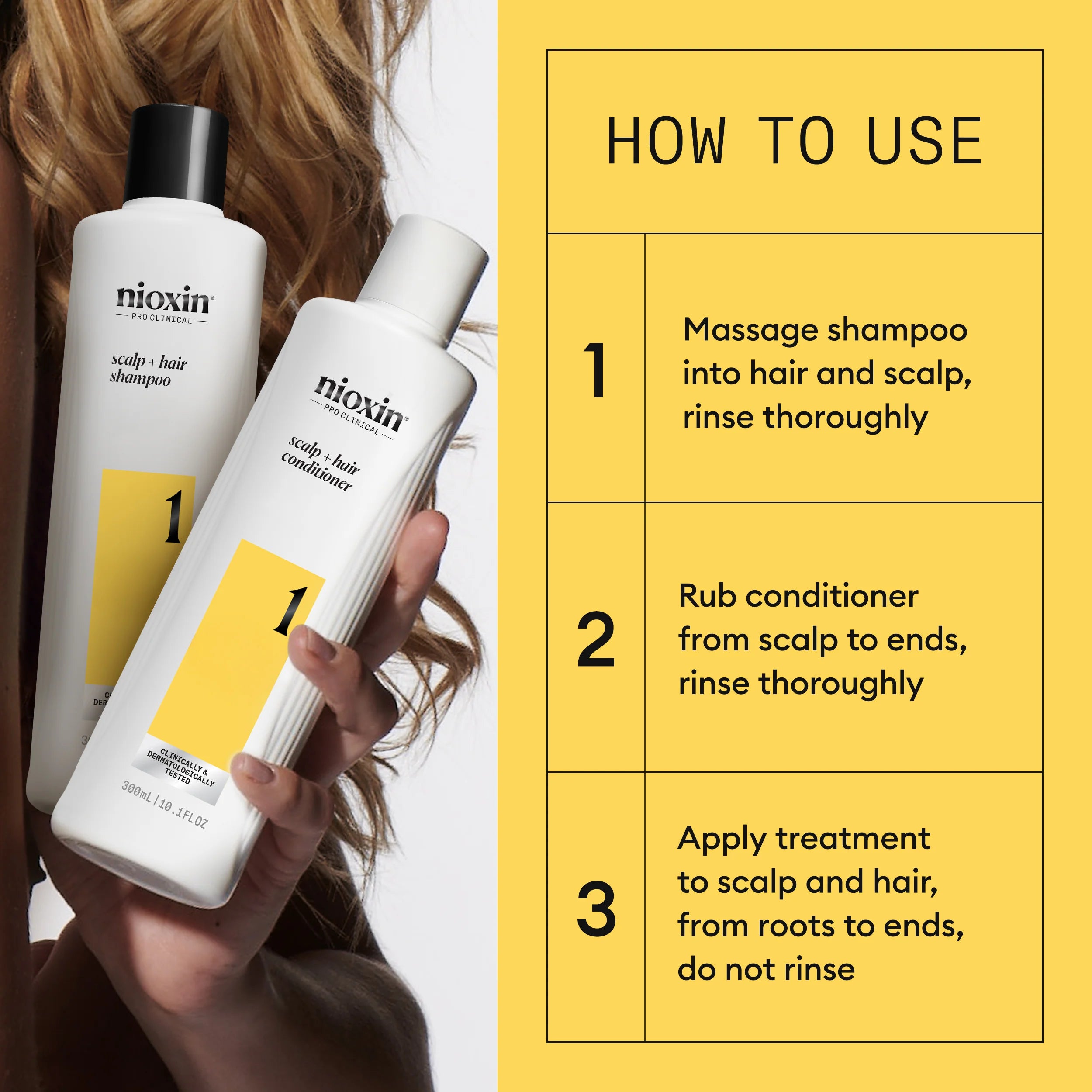 Nioxin Scalp + Hair Thickening System 1 - Includes Shampoo, Conditioner and Scalp Treatment