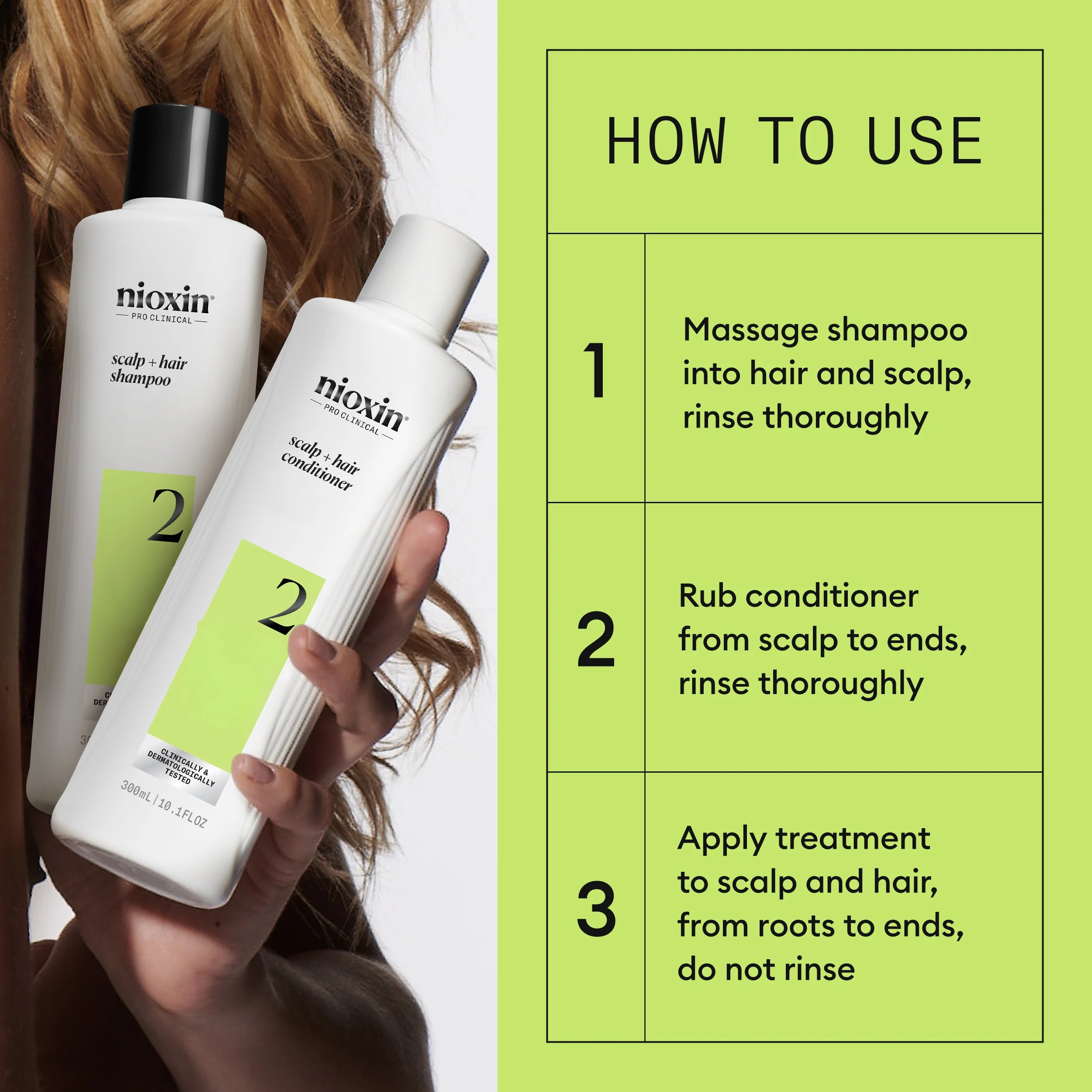 Nioxin Scalp + Hair Thickening System 2 - Includes Shampoo, Conditioner and Scalp Treatment