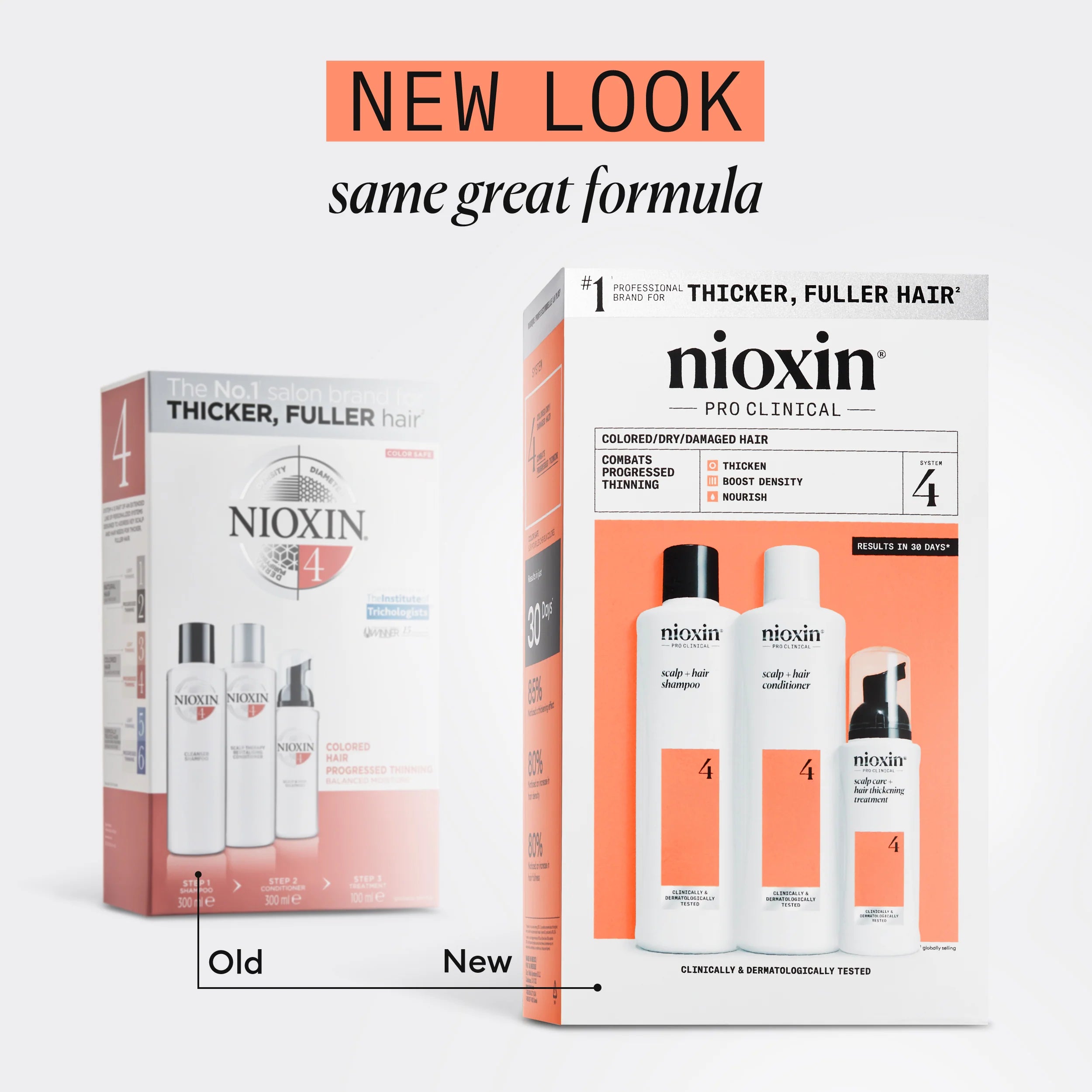 Nioxin Scalp + Hair Thickening System 4 - Includes Shampoo, Conditioner and Scalp Treatment