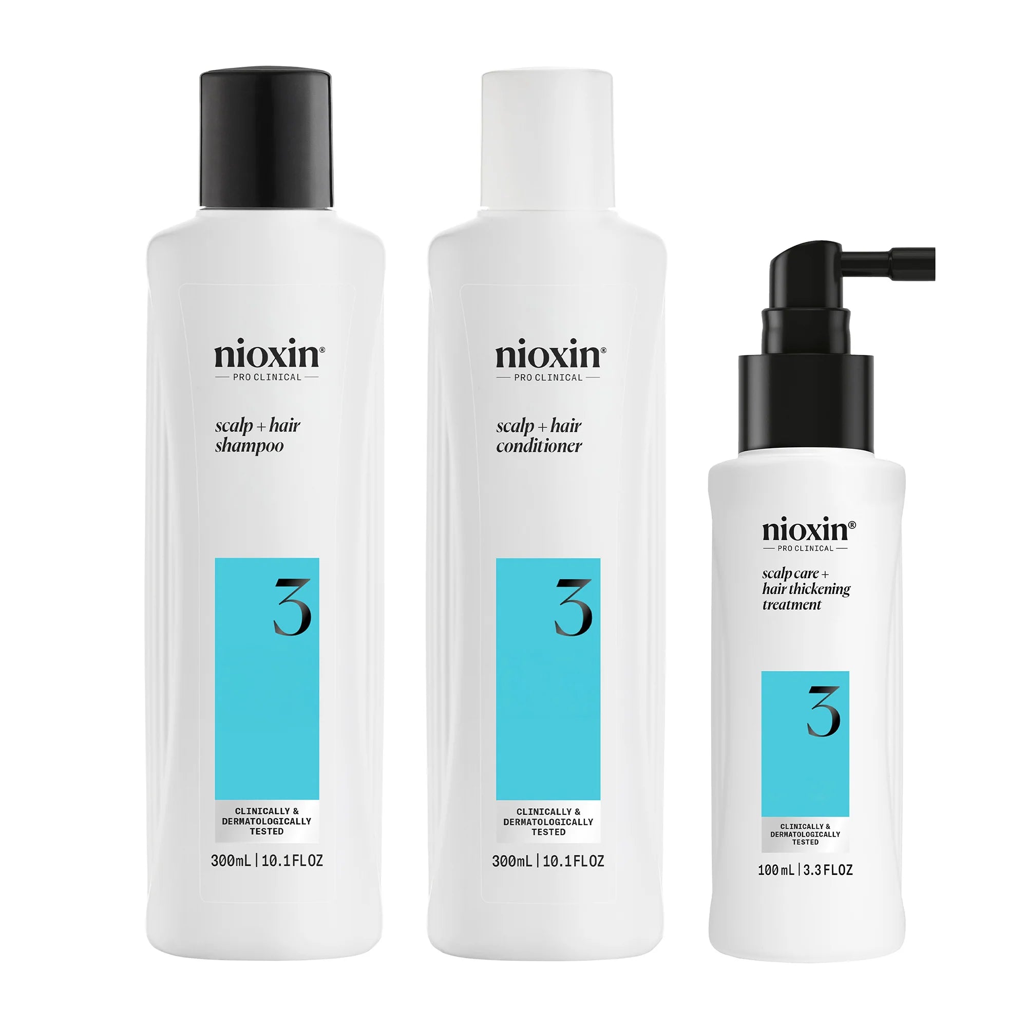Nioxin Scalp + Hair Thickening System 3 - Includes Shampoo, Conditioner and Scalp Treatment